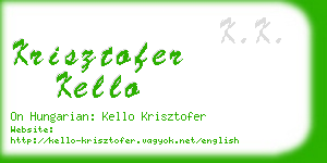 krisztofer kello business card